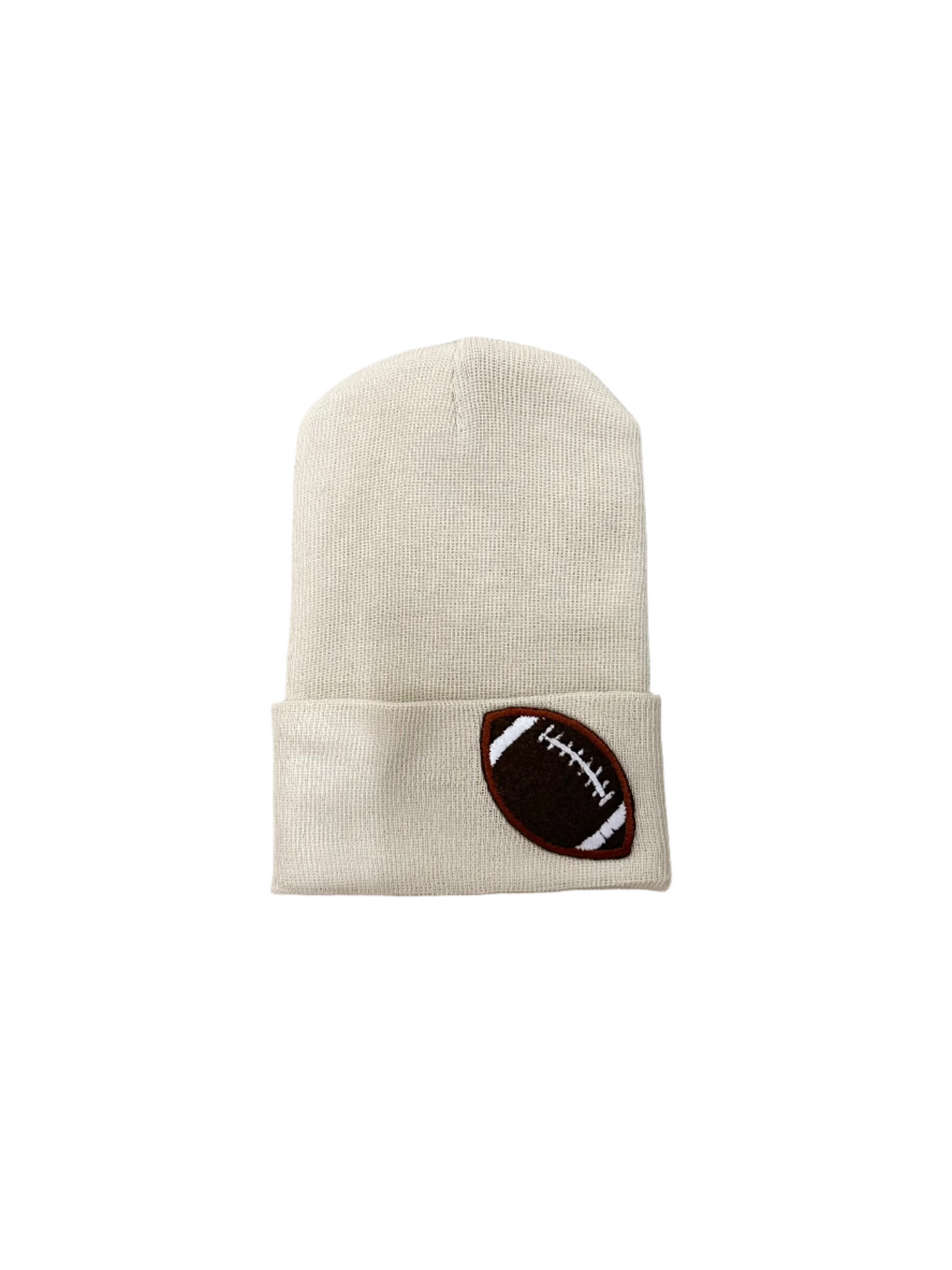 Beige Football Beanie