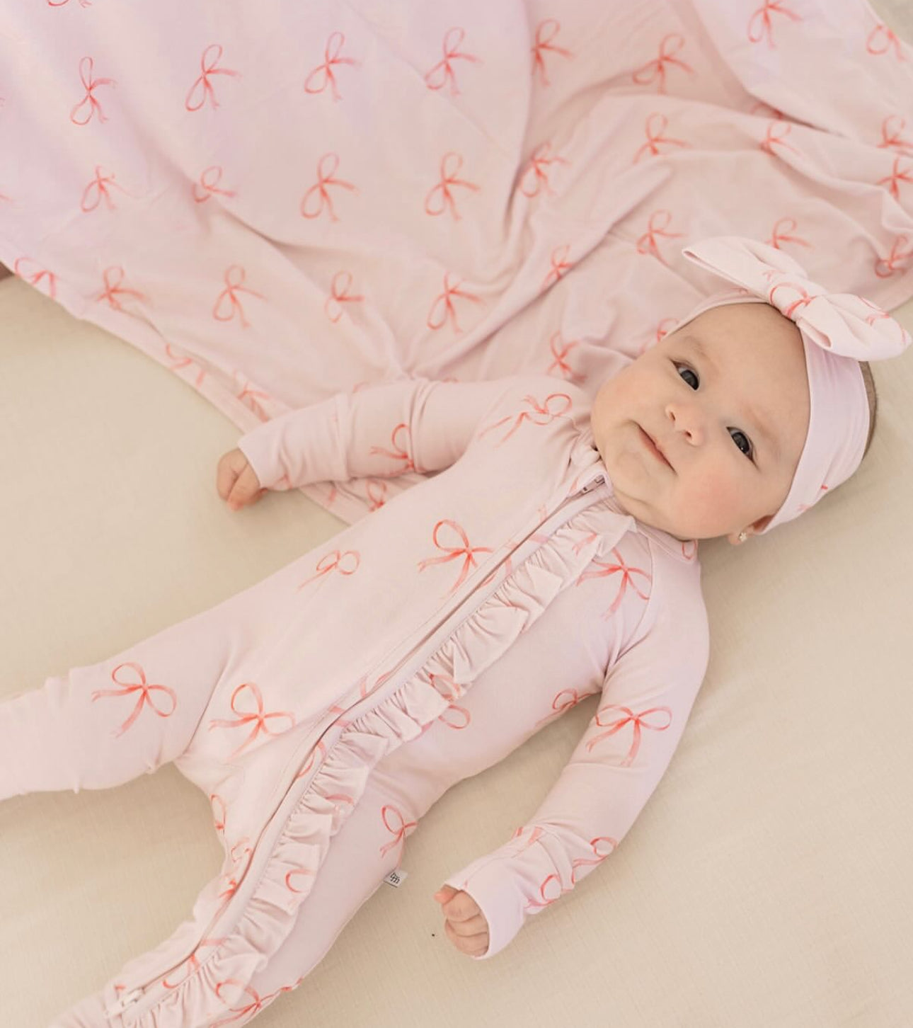 Bows | Bamboo Zip Pajamas