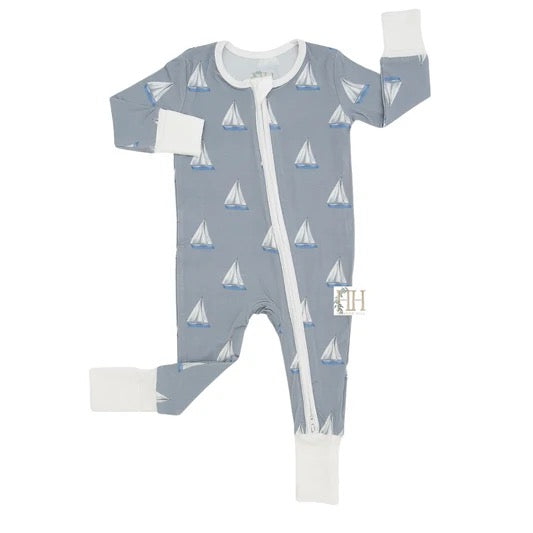 Sail Away Double Zipper Romper