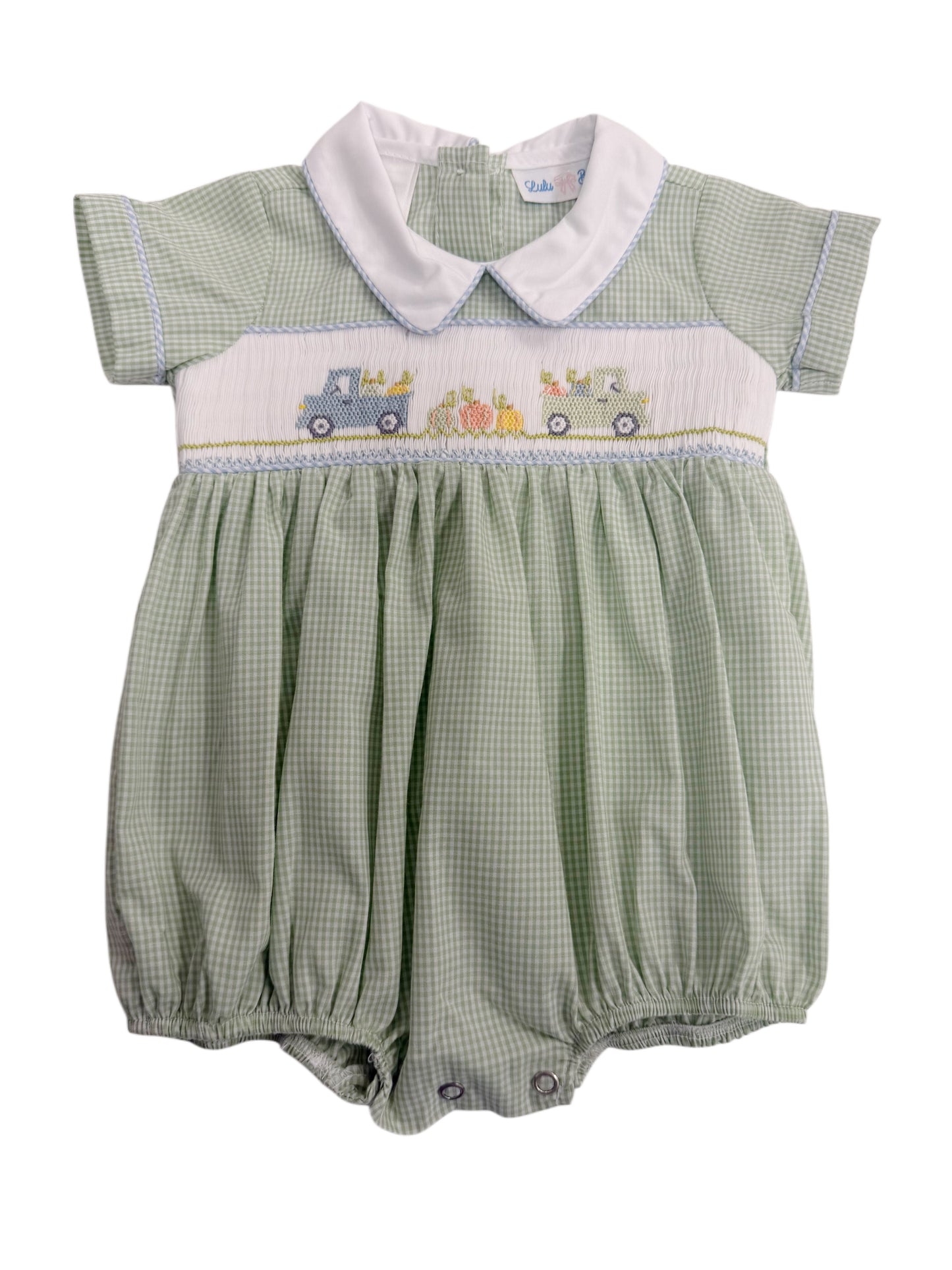 Pumpkin Smocked Boy Bubble
