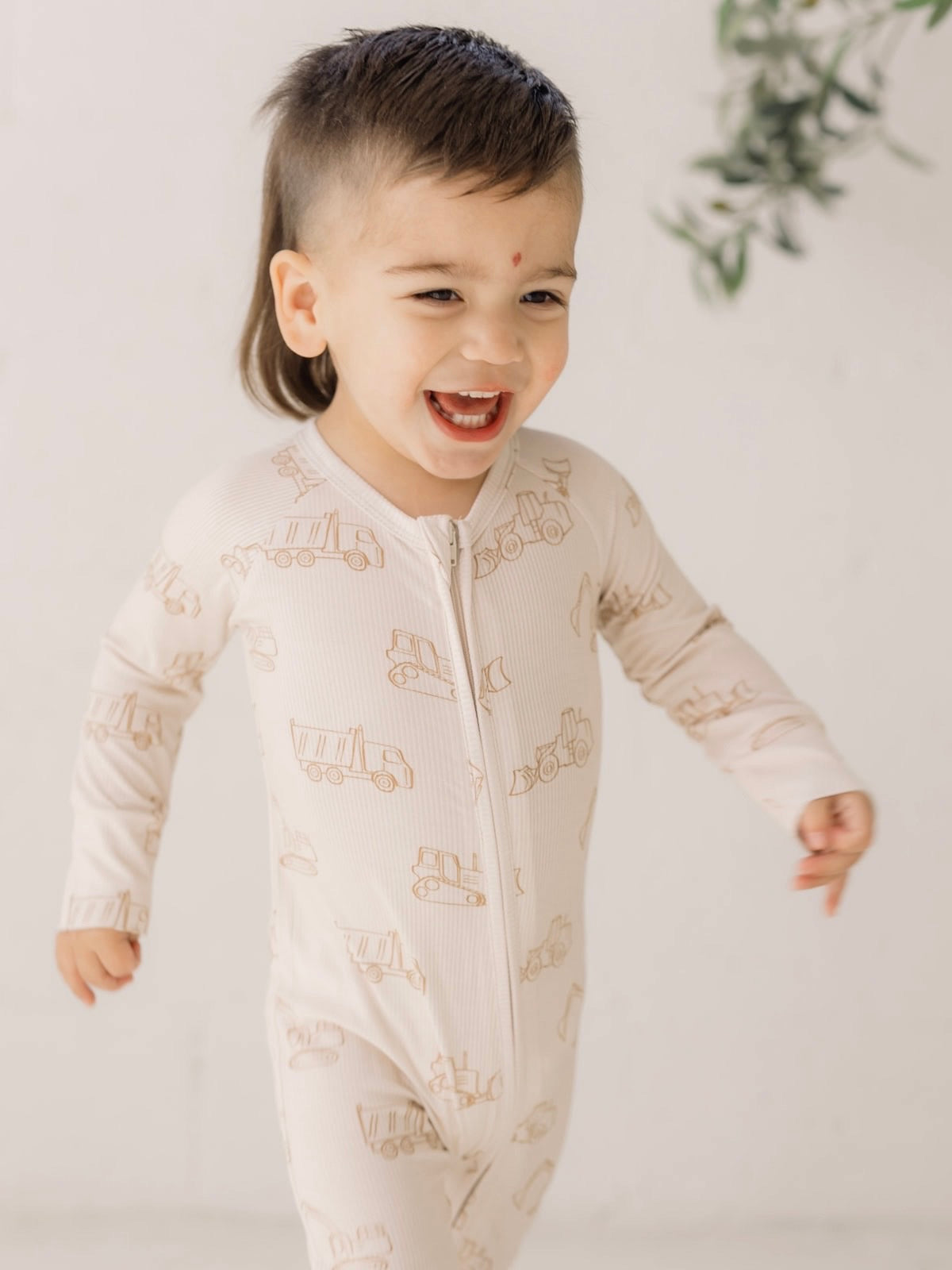 Tractor (Ribbed) | Bamboo Zip Pajamas