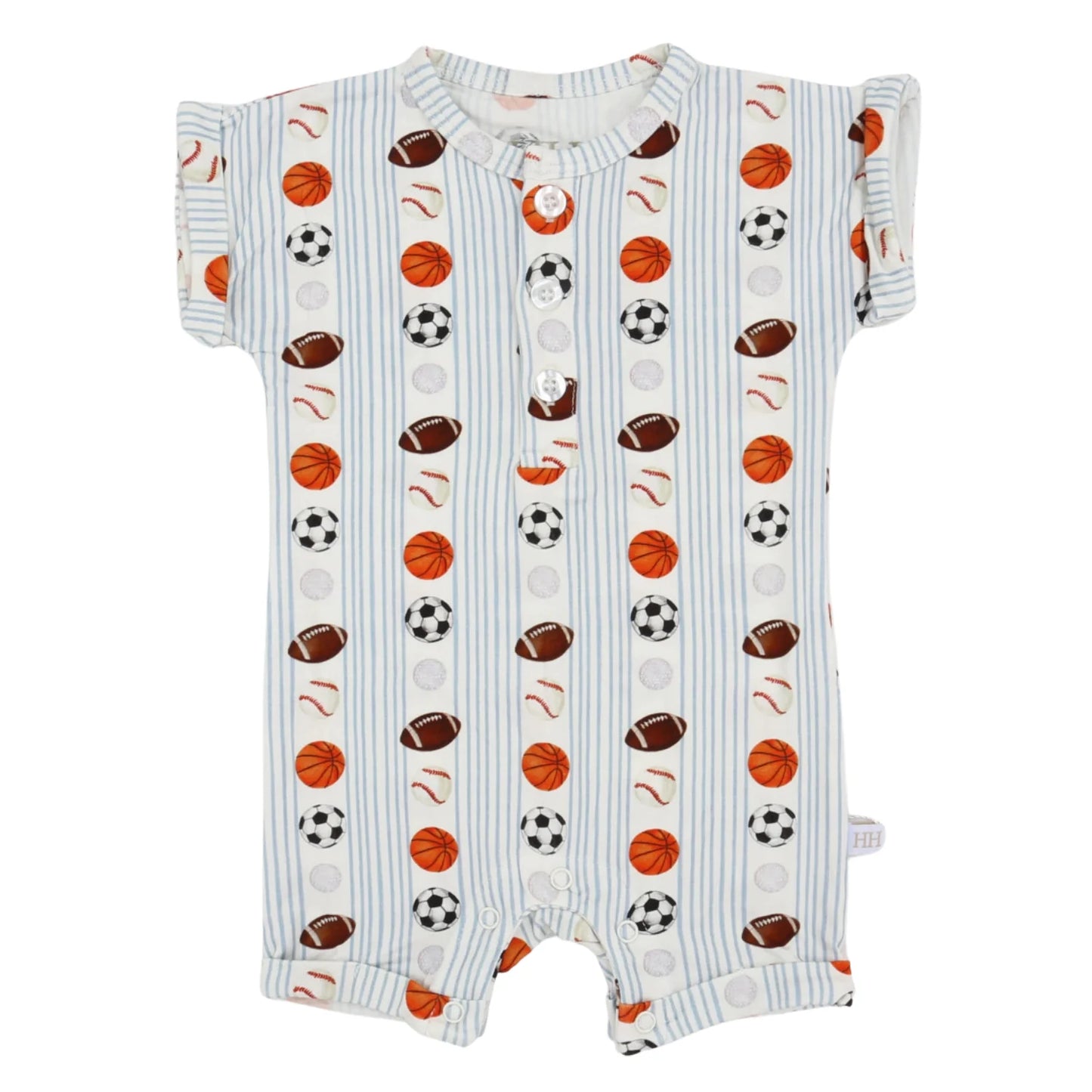 Boys Sports Button Romper