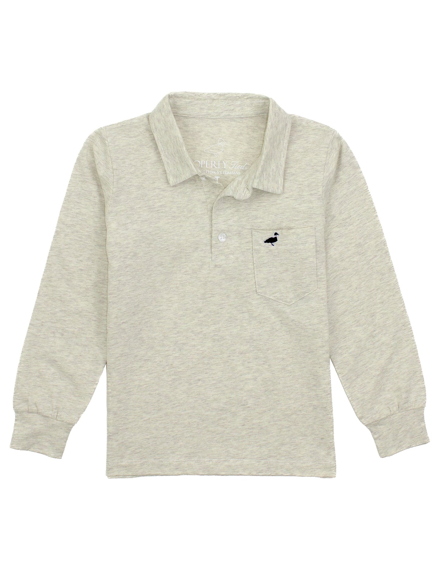 Boys Harrison Pocket Polo LS Oatmeal