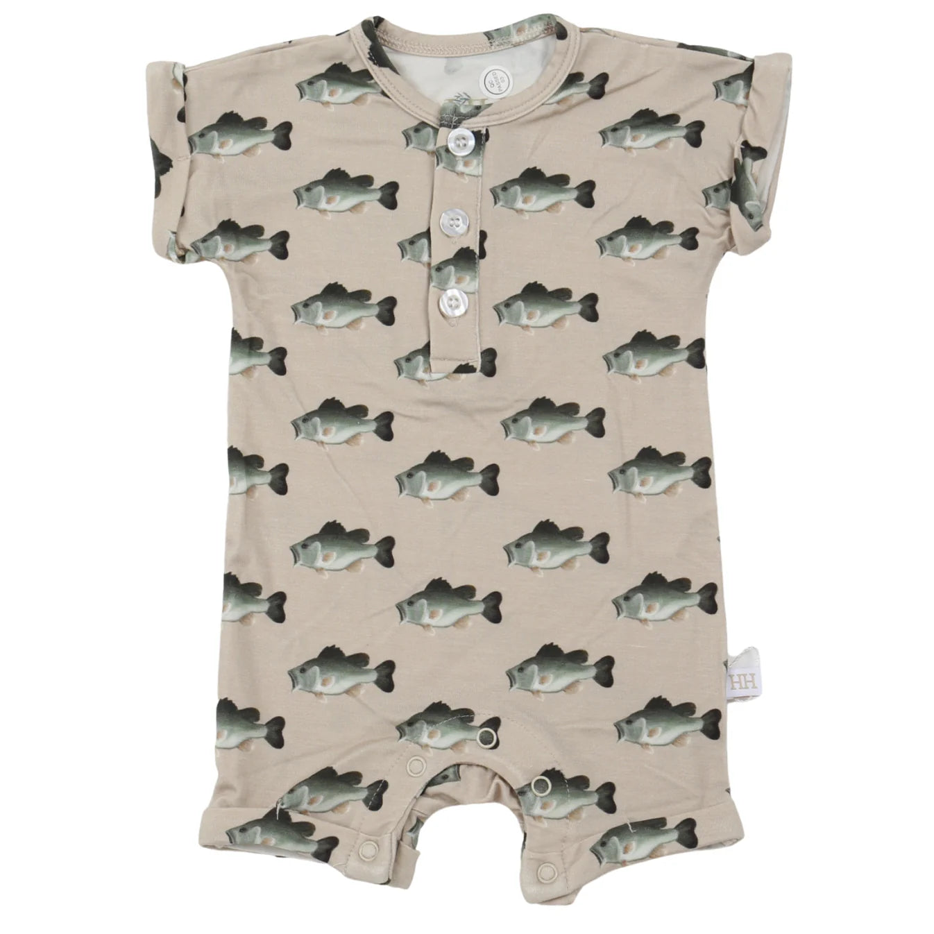 Boys Bass Button Romper