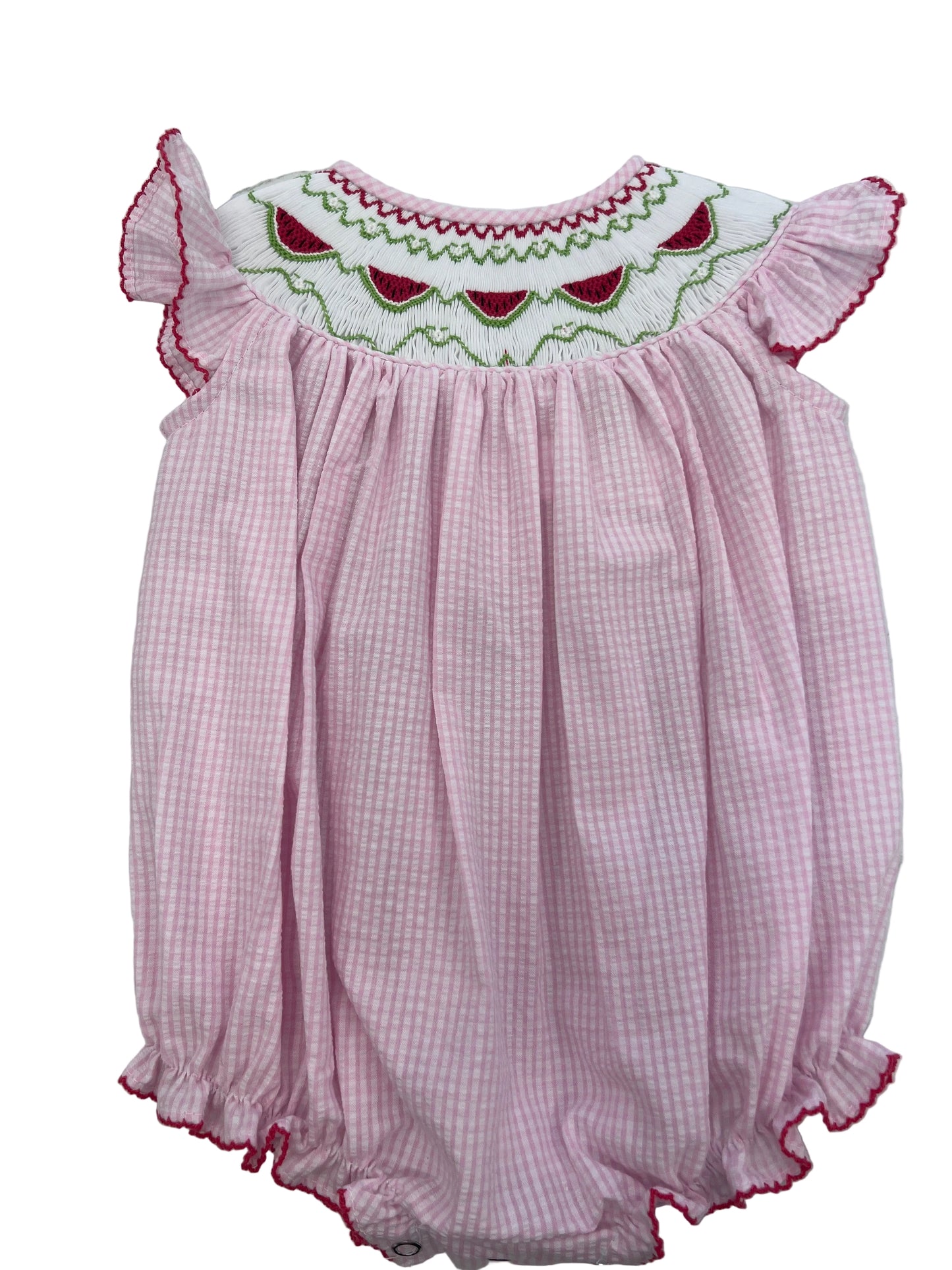 Watermelon Smocked Bishop Bubble
