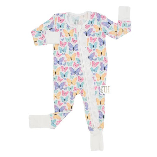 Social Butterfly Double Zipper Romper