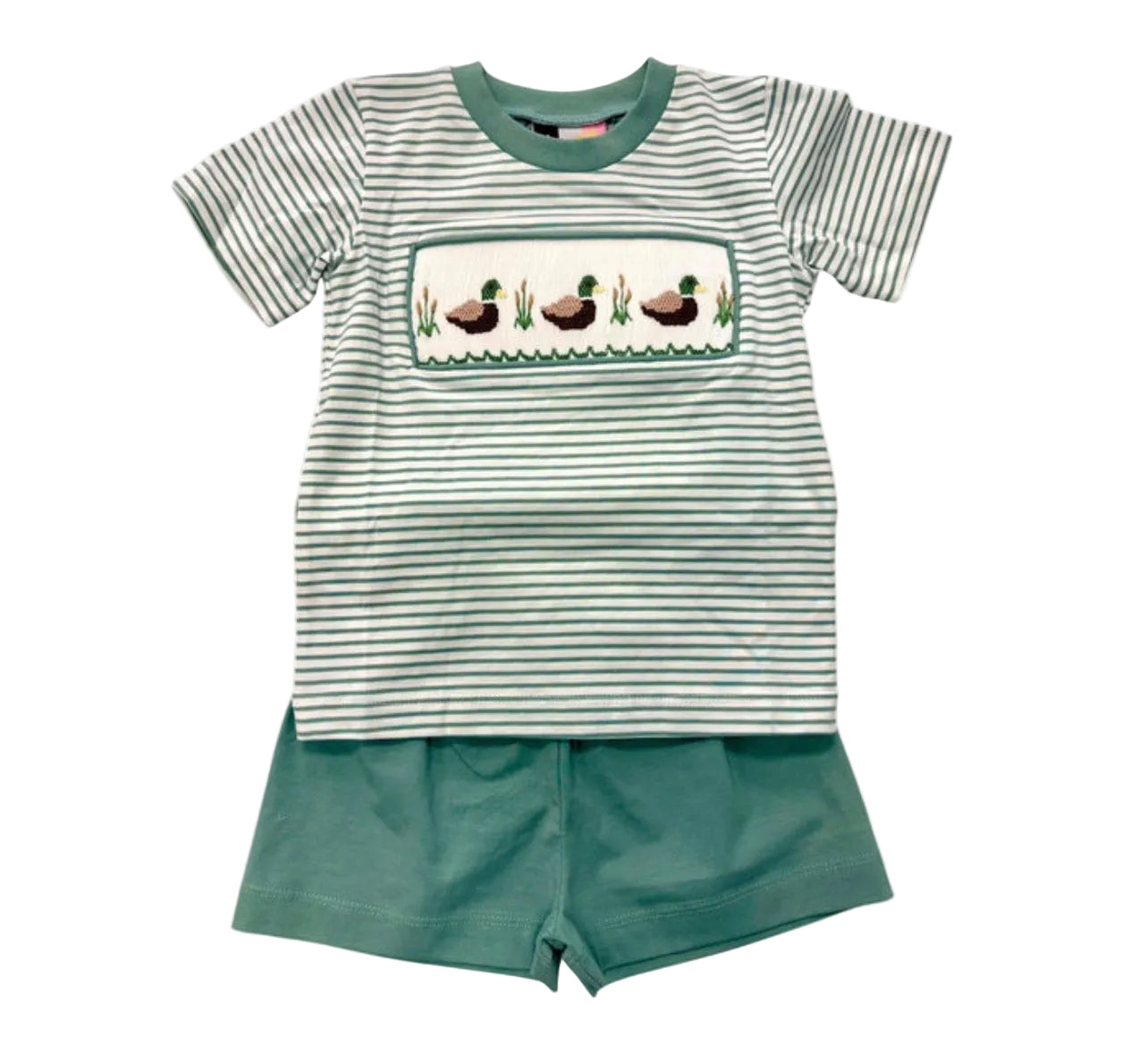 Mallard Duck Smocked Short Set