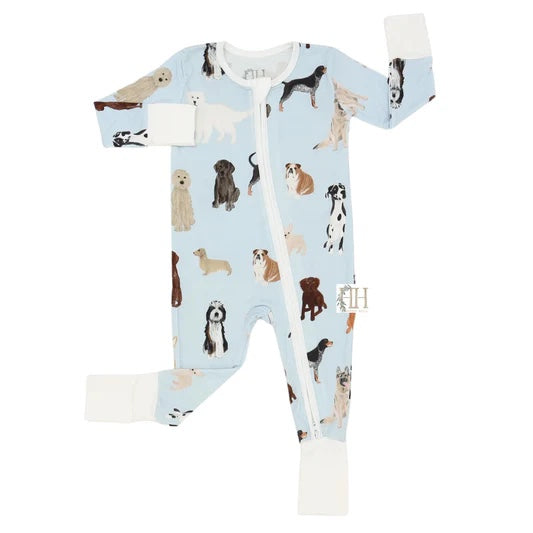 Boys Multi Dog Double Zipper Romper