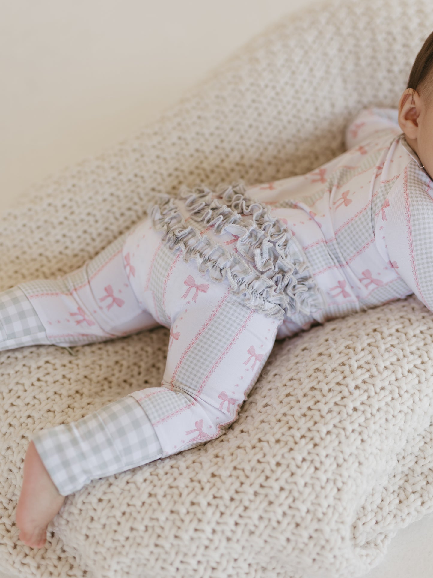 Gingham & Bows Ruffle Pajamas
