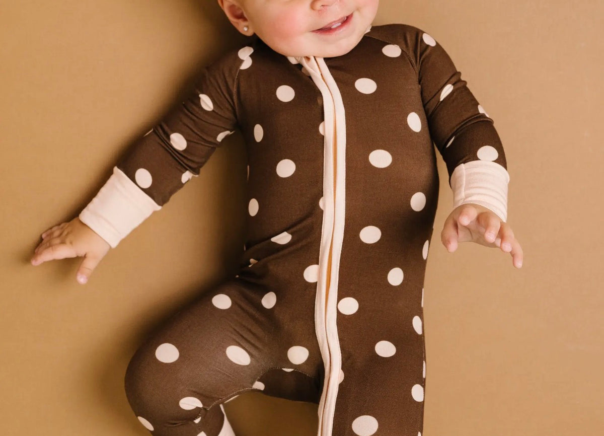Espresso Polkadot Bamboo Sleeper