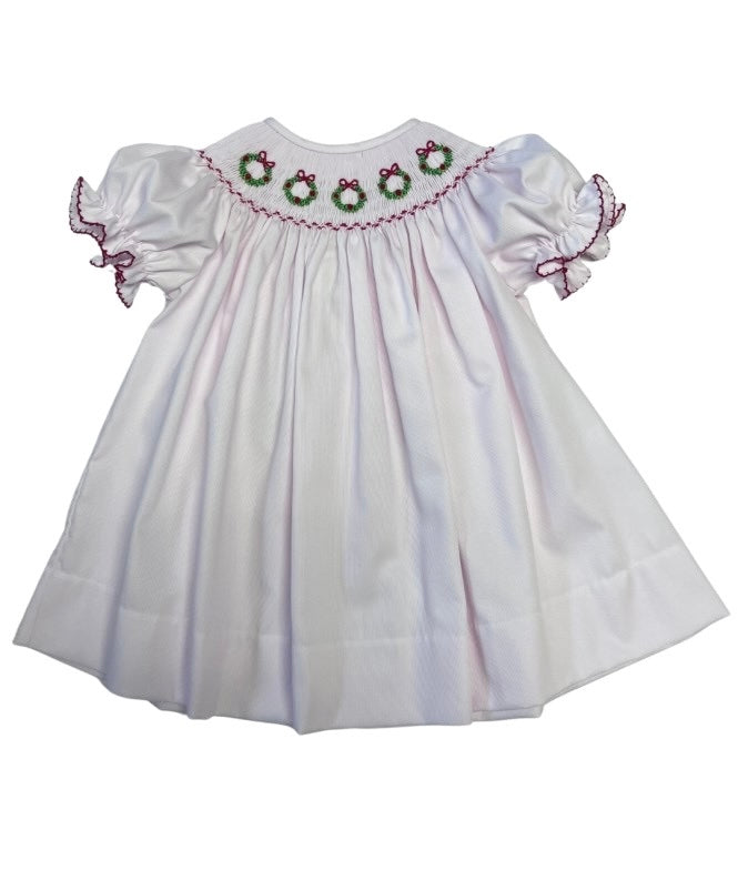 Wreath Bishop Smocked Dress