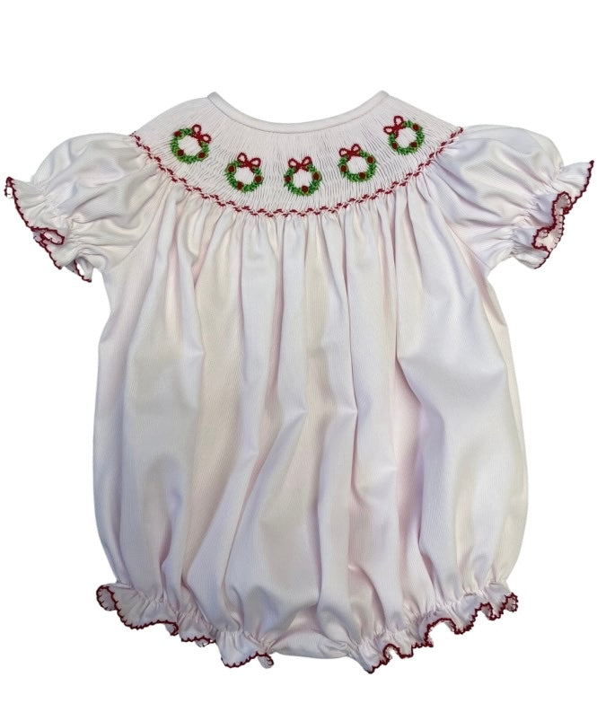 Wreath Bishop Smocked Bubble