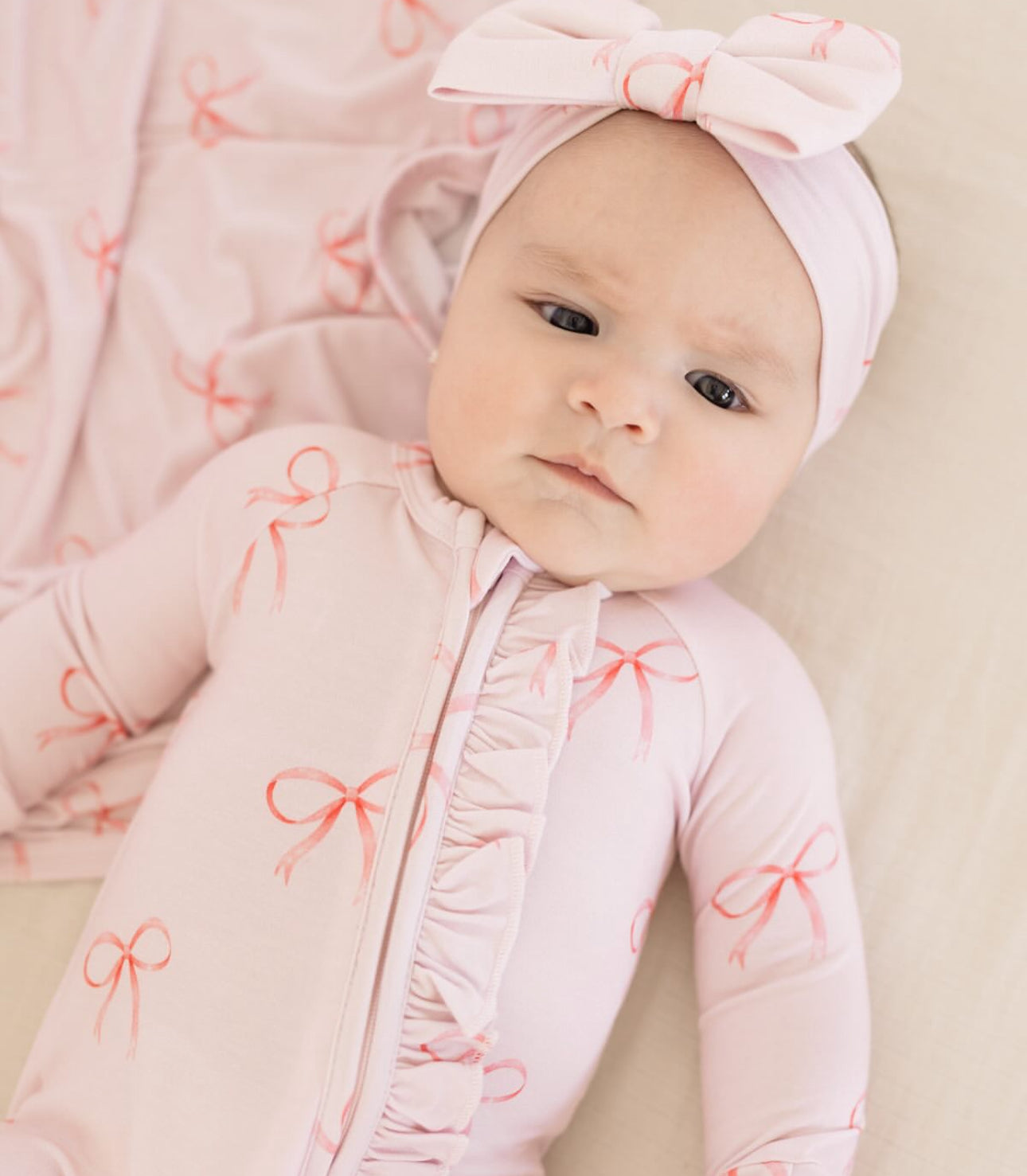 Bows | Bamboo Zip Pajamas