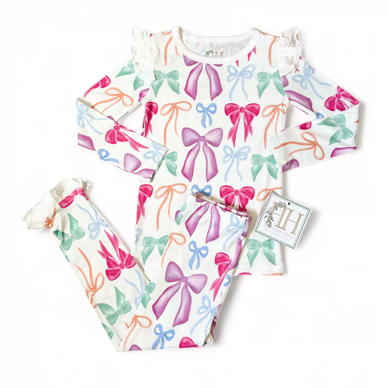 Girls Put a Bow On It Ruffle Loungewear Set