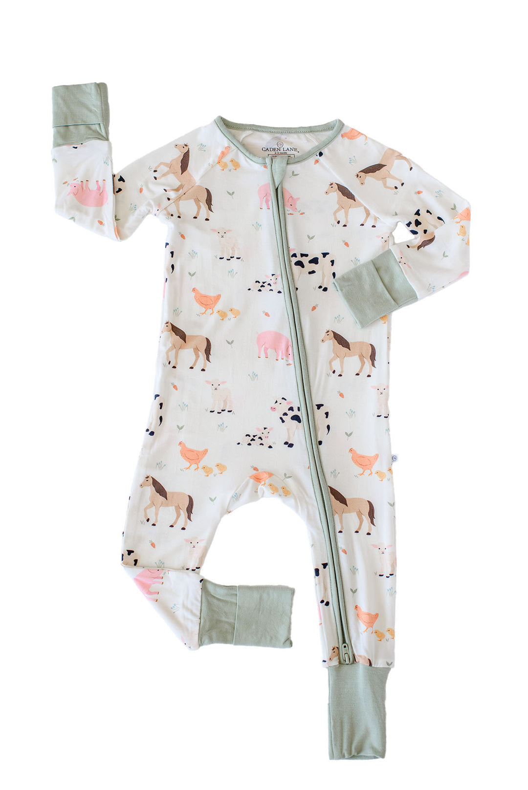Bamboo Convertible Zipper Romper | Farm Friends
