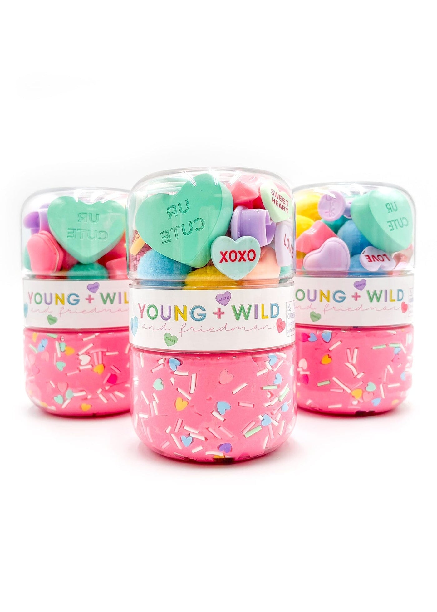 Grab & Go Dough Jar - Pastel Hearts