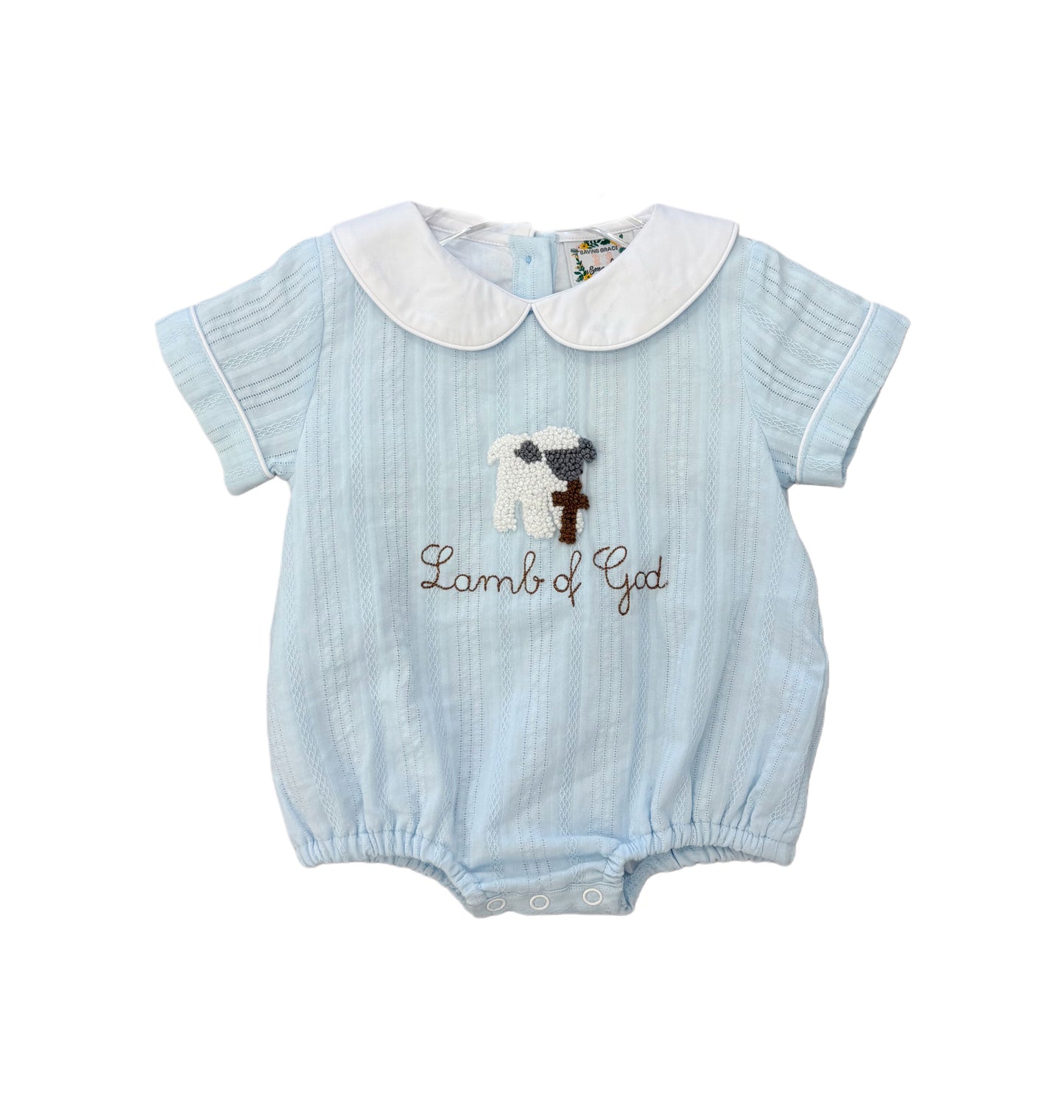 Boys French Knot Lamb of God Bubble