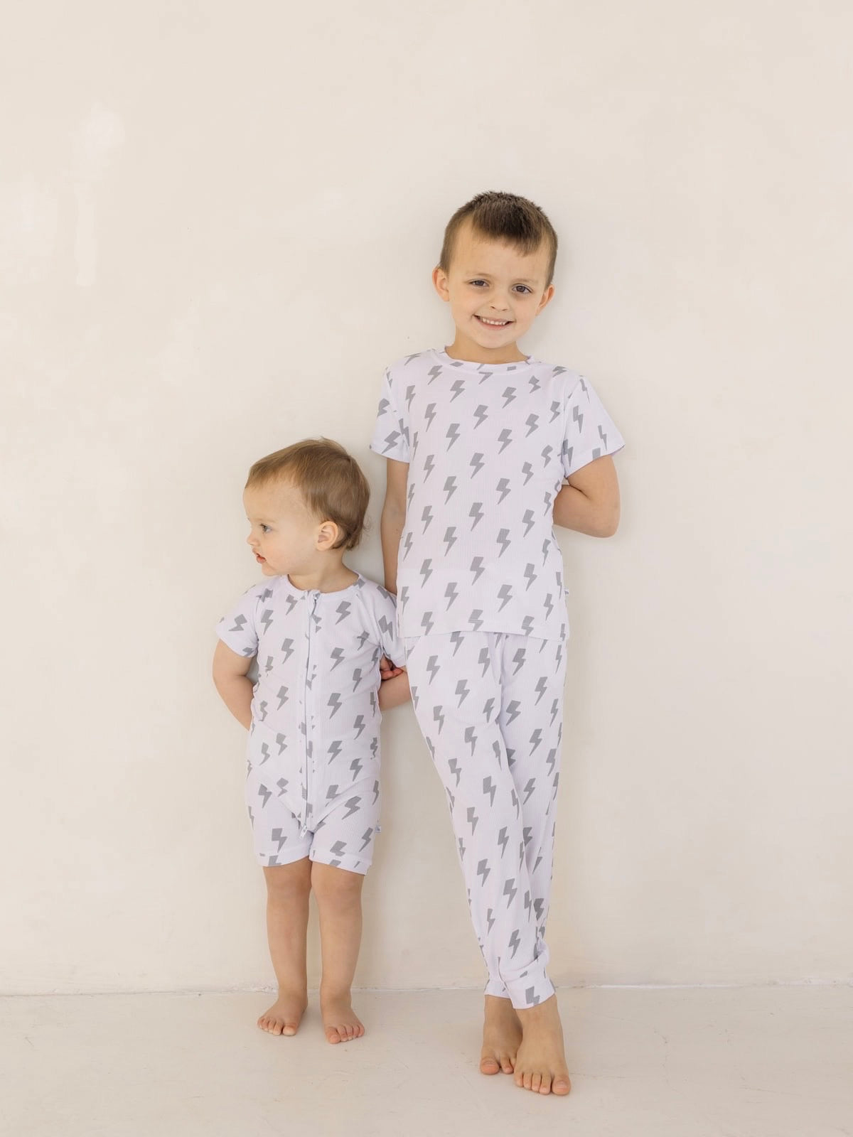 Bolt (Ribbed) | Bamboo Shortie Zip Romper