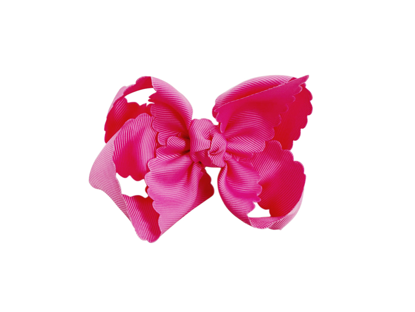Scalloped Edge Bow - Hot Pink