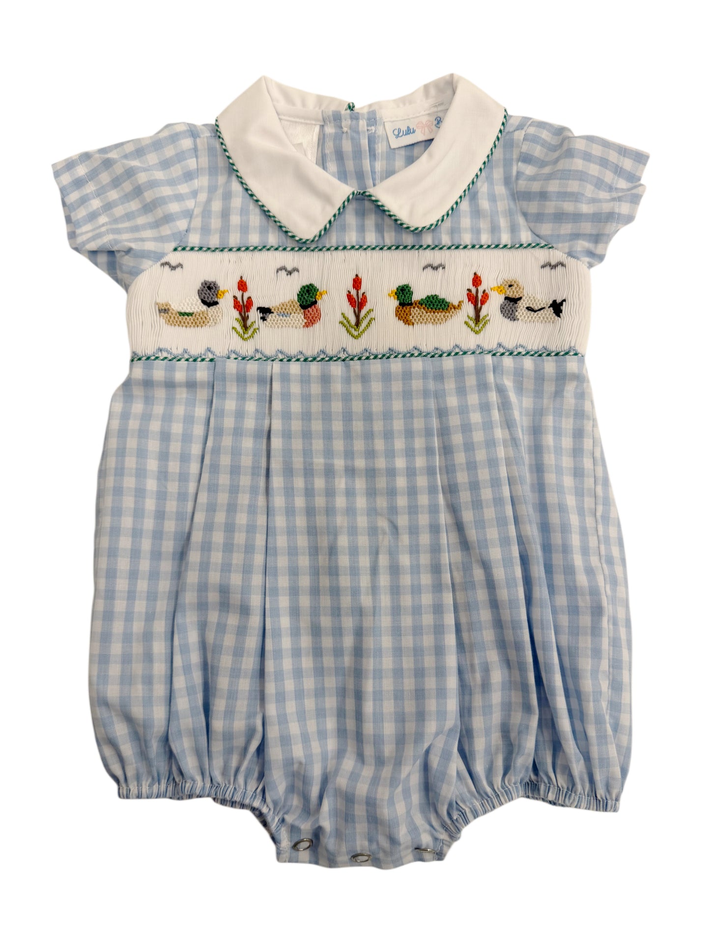 Mallard Duck Smocked Collared Bubble