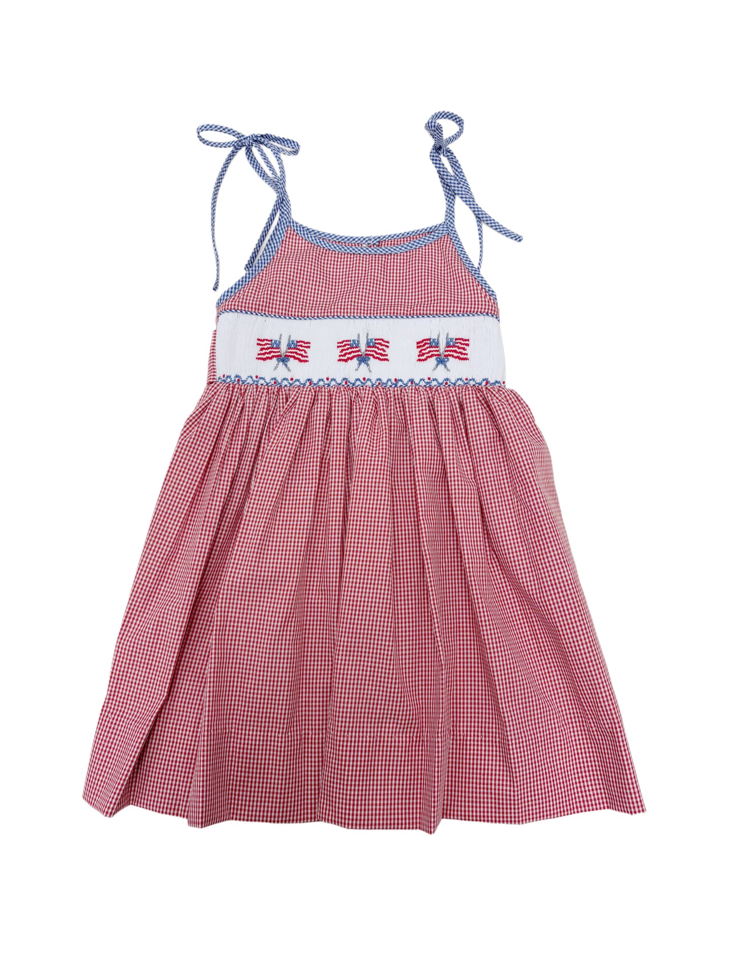Flag Smocked Strap Dress