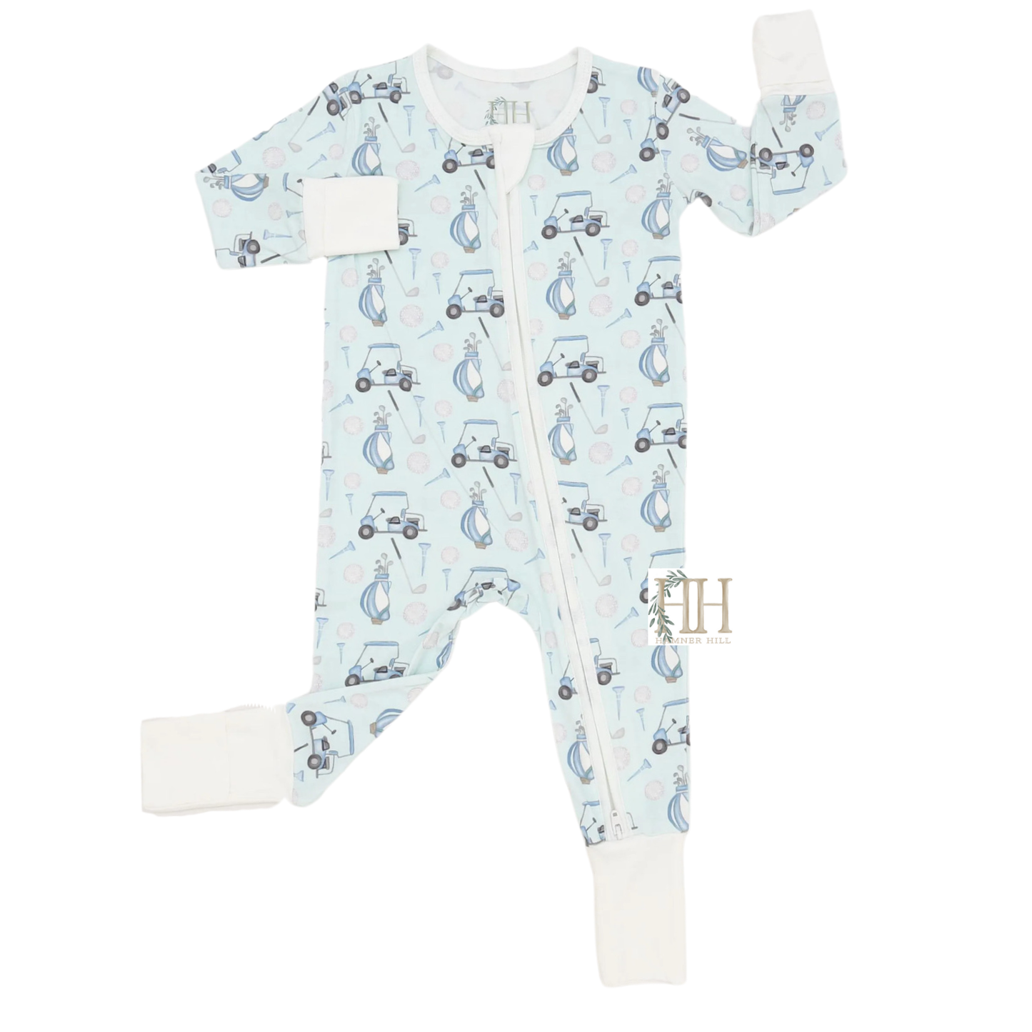 Boys Golf Double Zipper Romper