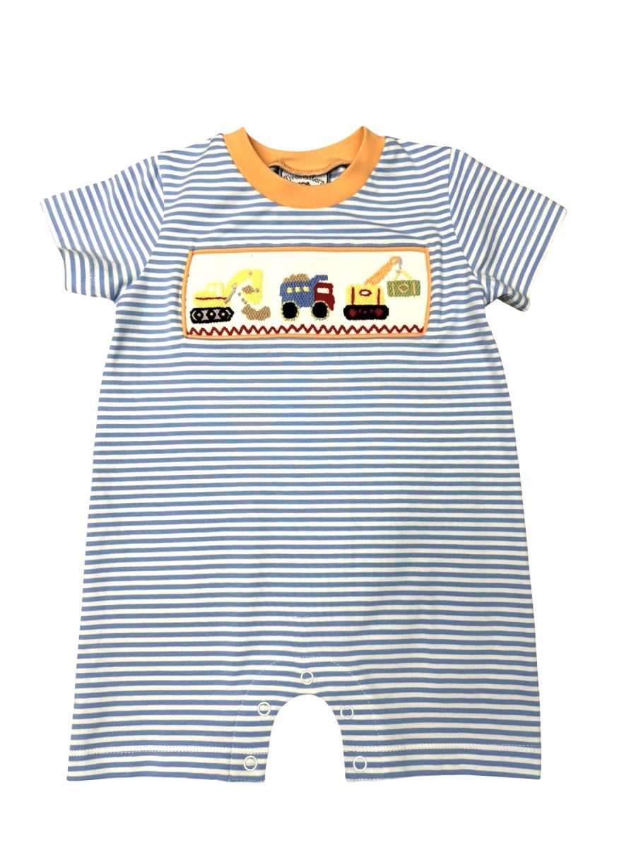 Construction Smocked Boys Romper