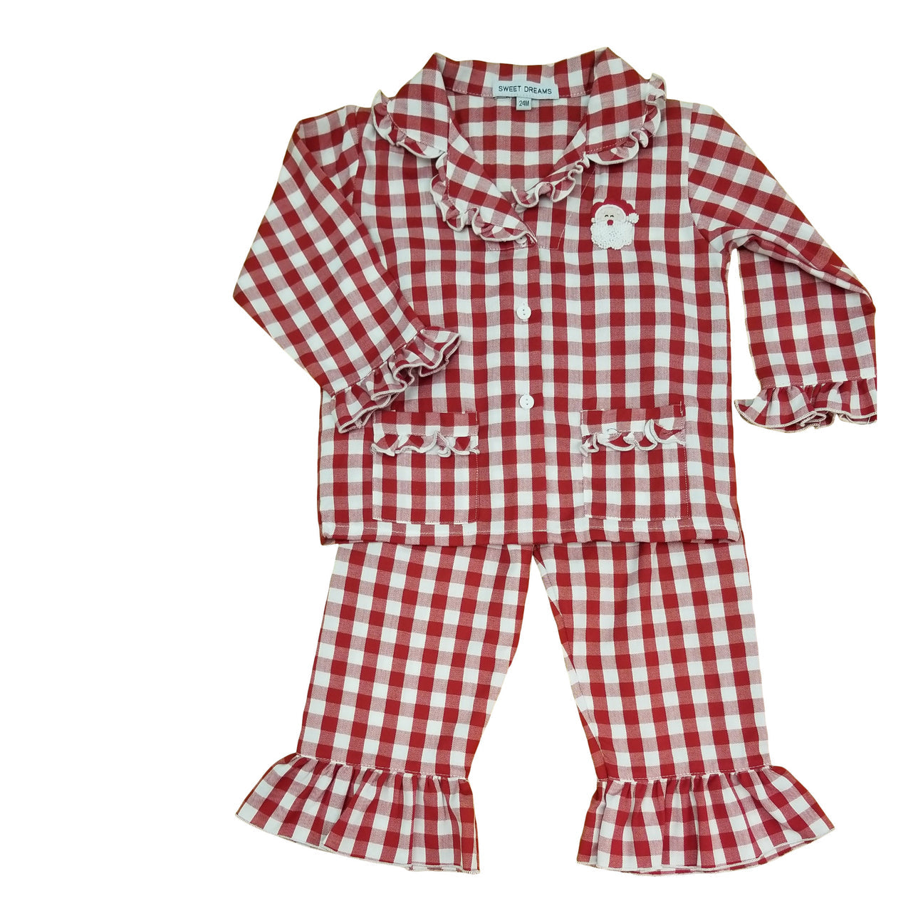 Santa Gingham Girl Pajamas