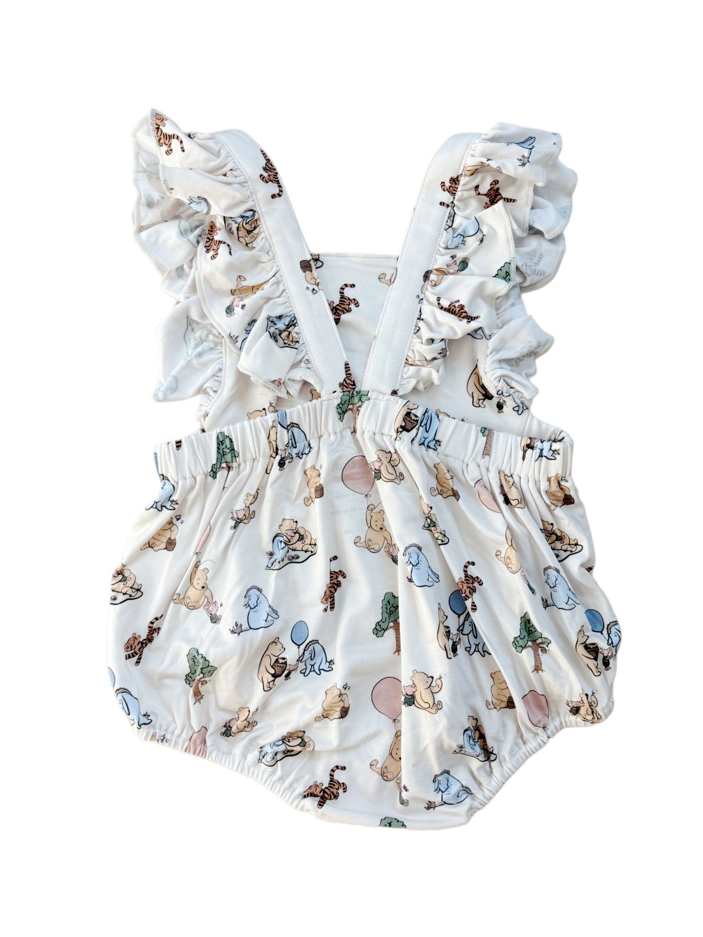 Classic Pooh | Bamboo Cross-Back Ruffle Romper