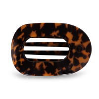 Tortoise Large Flat Round Hair Clip - Large