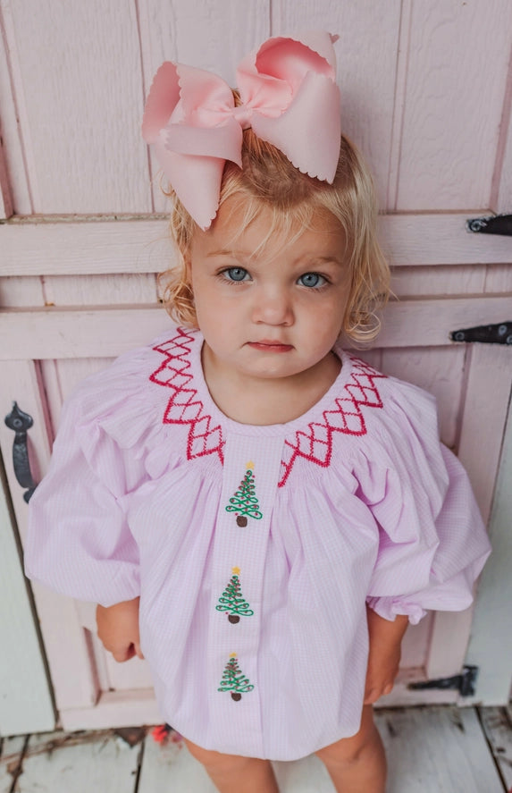 Pink Gingham Trees Bubble