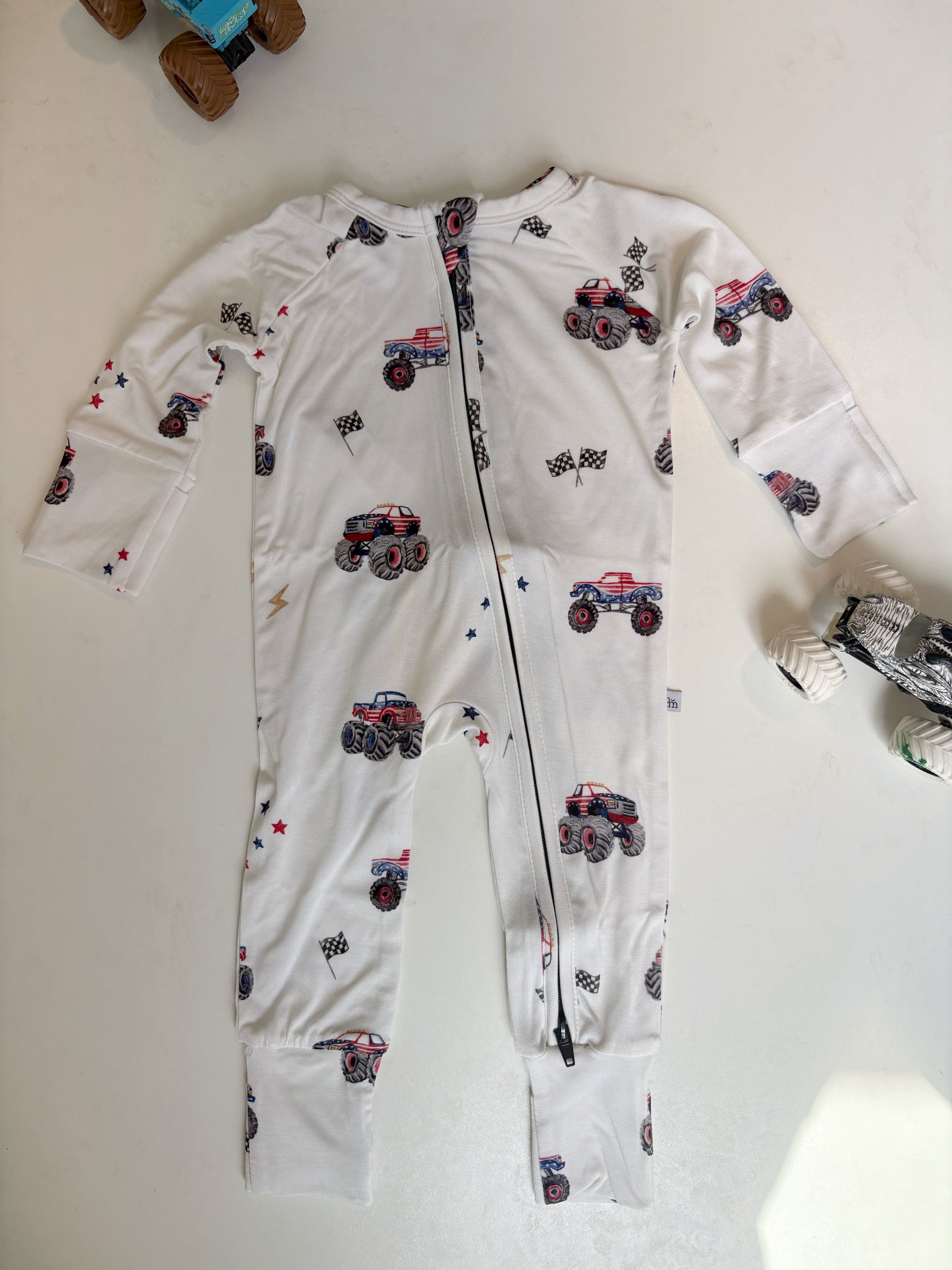 Red, White & Vroom Zipper Pajamas