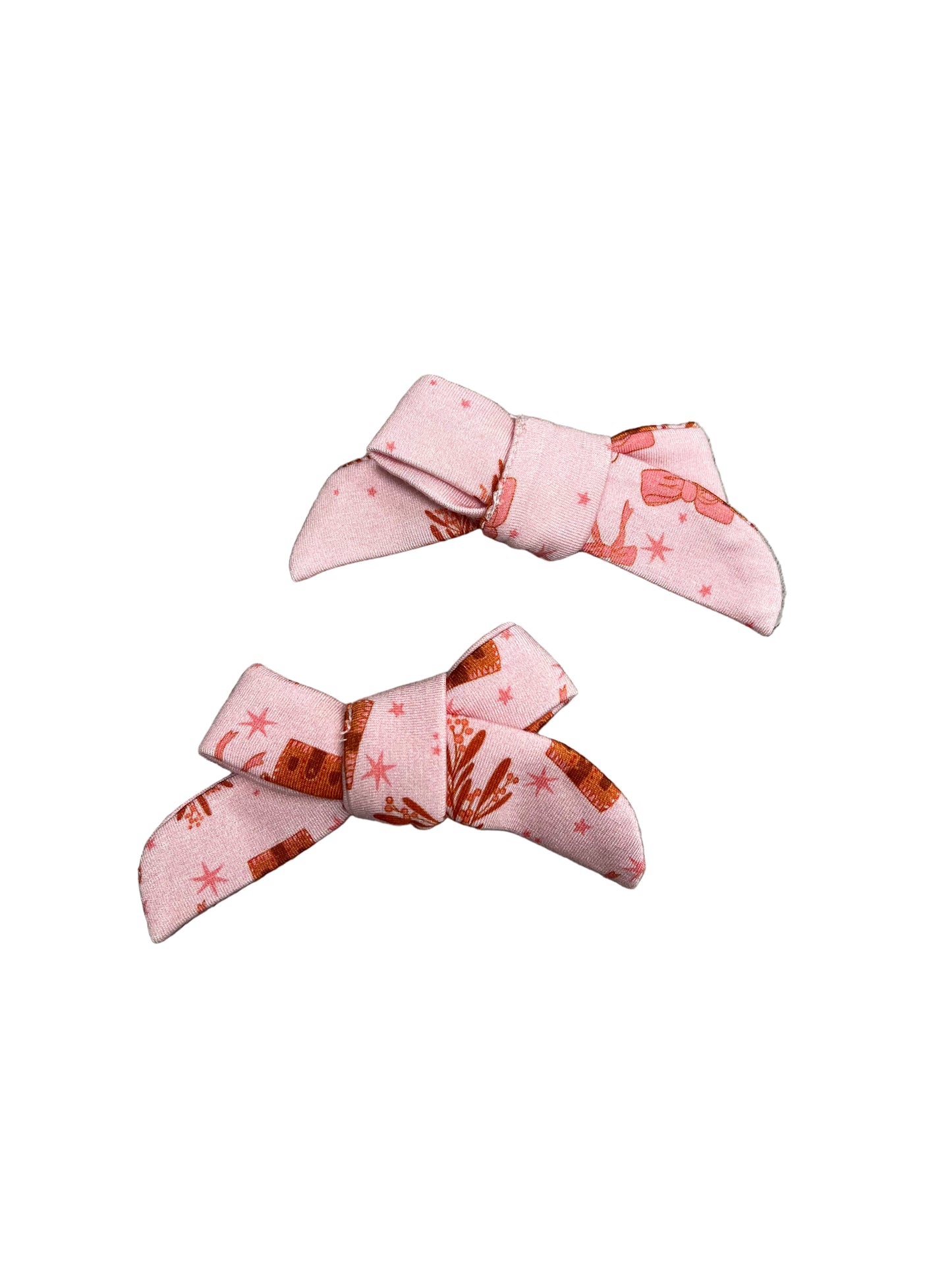 Pink Gingerbread | 2 Pk Bamboo Clip Bows