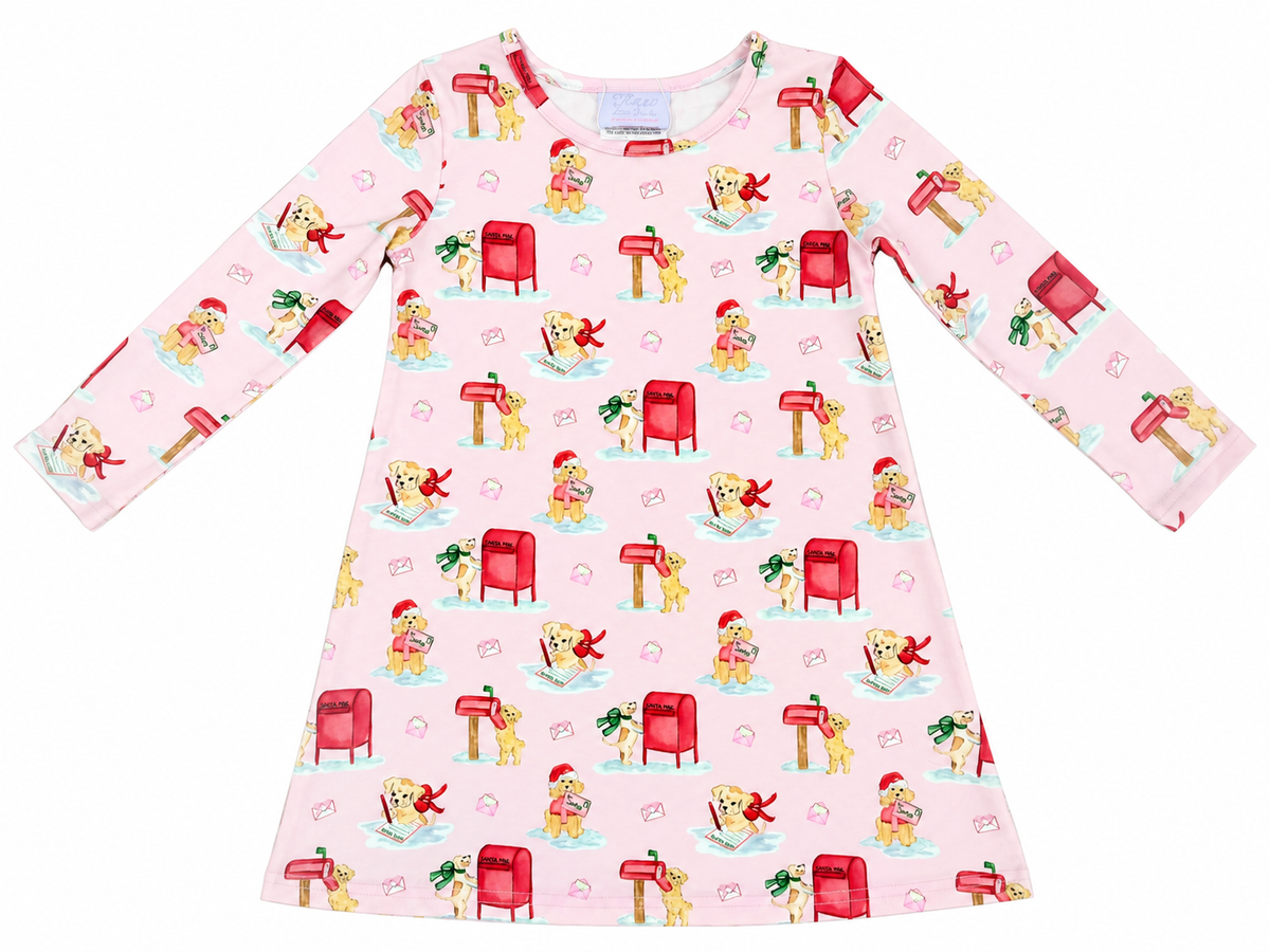 Long Sleeve Charlotte Play Dress- Letter to Santa Paws