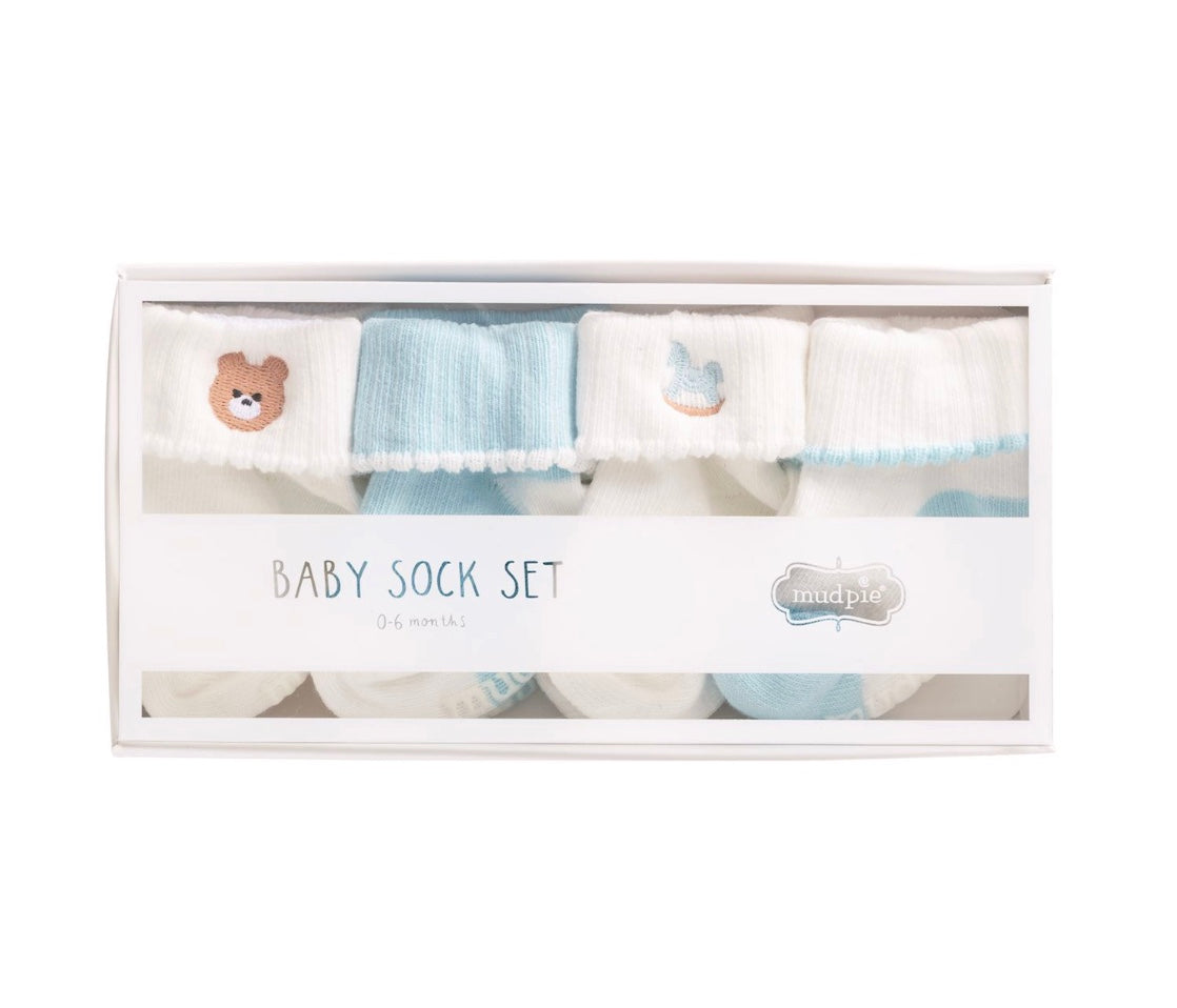 Blue Foldover Sock Set