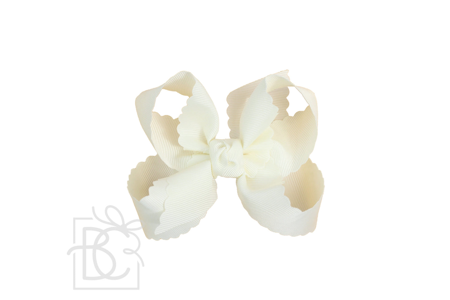 Scalloped Edge Bow- Antique White