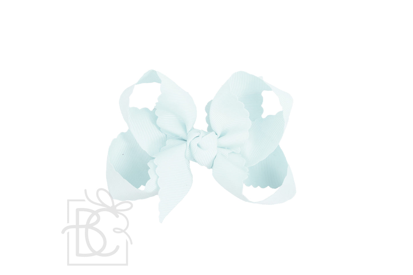 Scalloped Edge Bow- Powder Blue