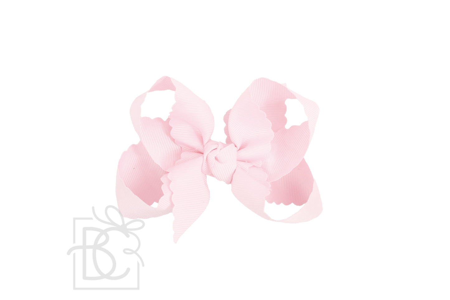 Scalloped Edge Bow- Powder Pink