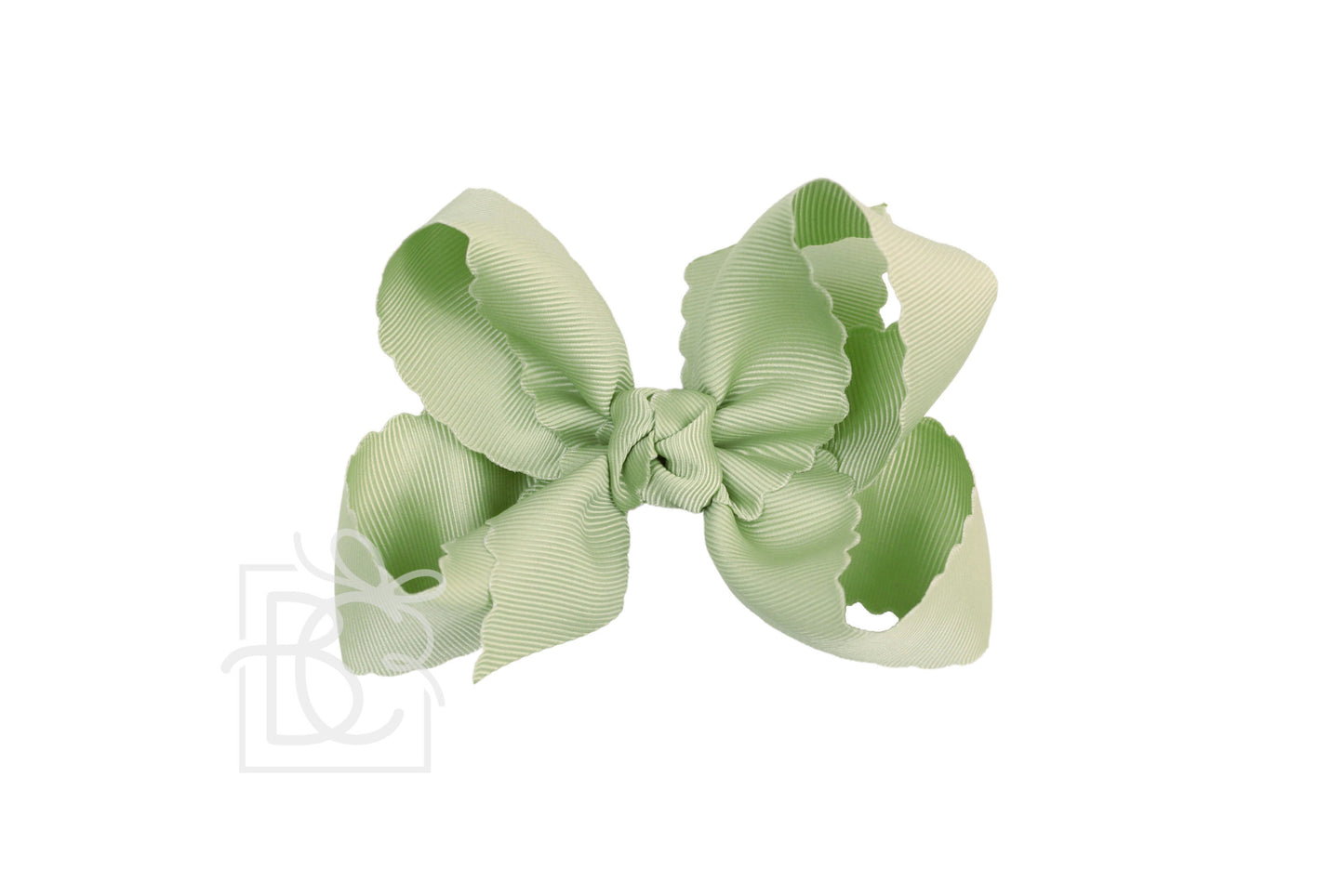 Scalloped Edge Bow- Spring Moss