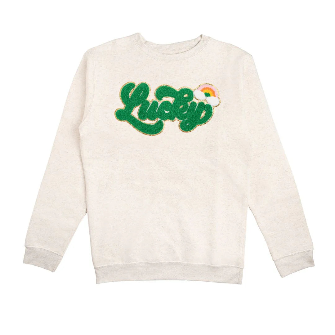 Lucky Rainbow Patch St. Patrick's Day Adult Sweatshirt