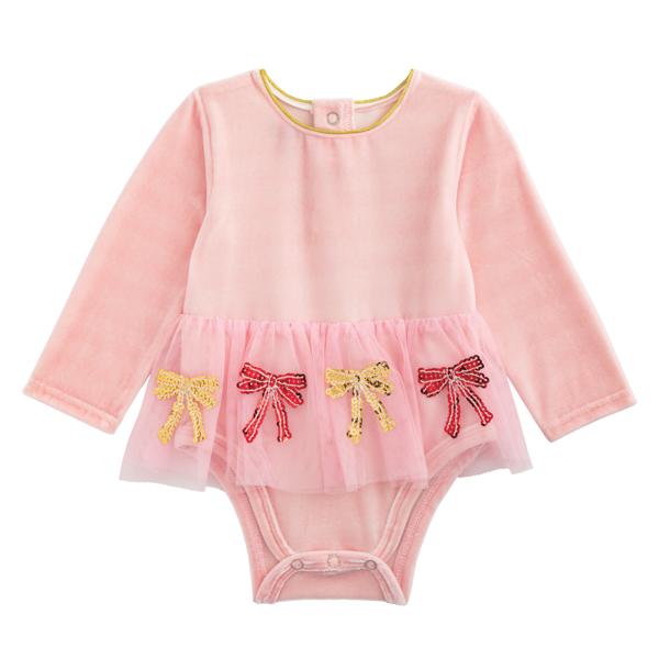Sequin Bow Tutu Baby Bodysuit