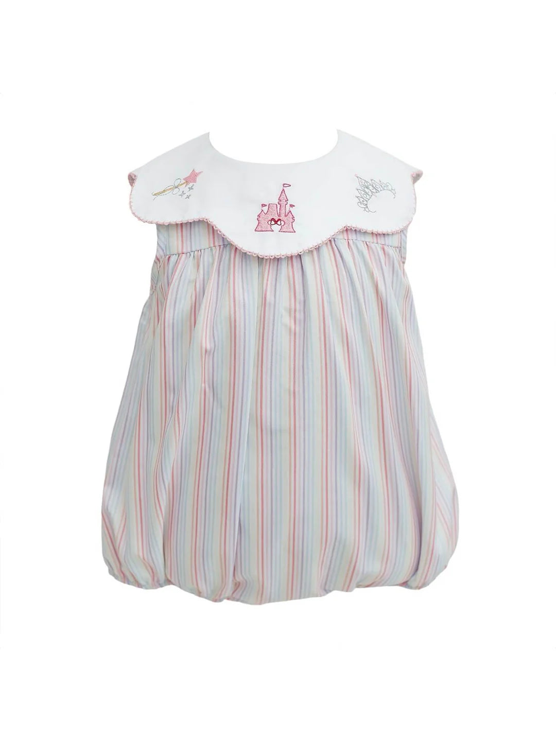 Stripe Scallop Collar Bubble with Magical Embroidery