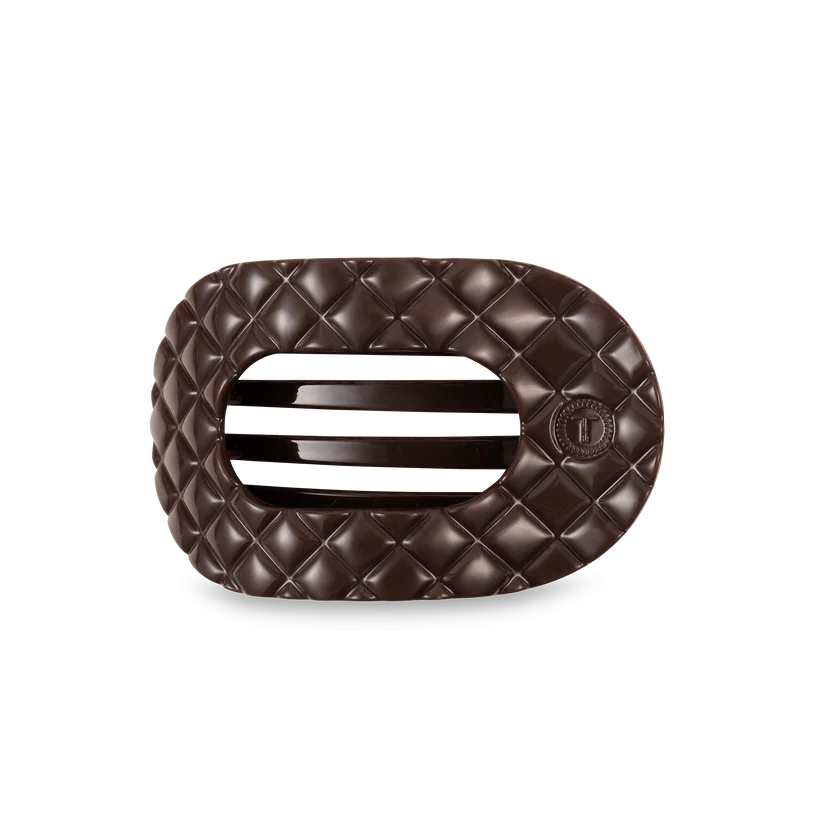 Truly Taupe Quilted Medium Flat Round Hair Clip