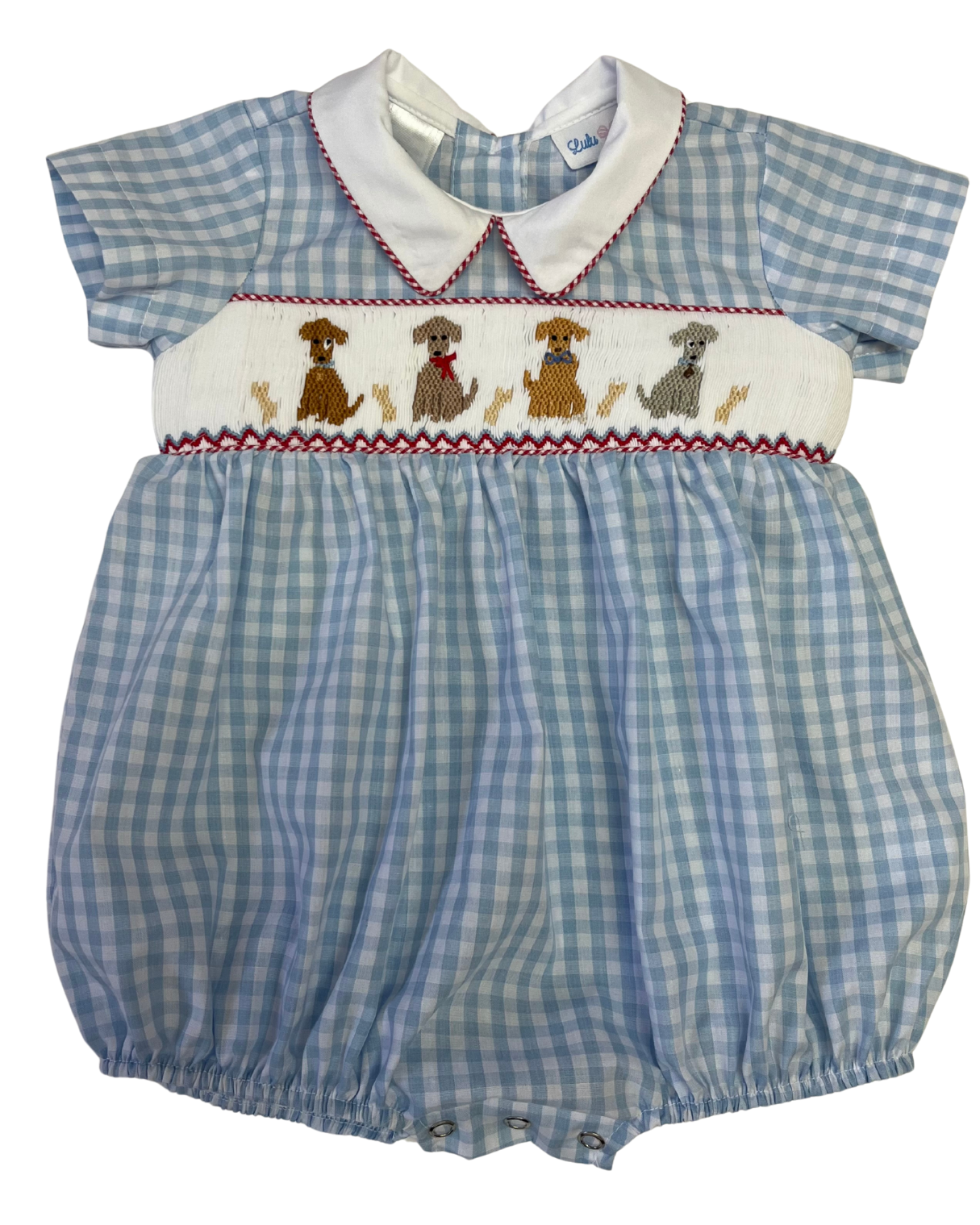 Pups Smocked Collar Bubble