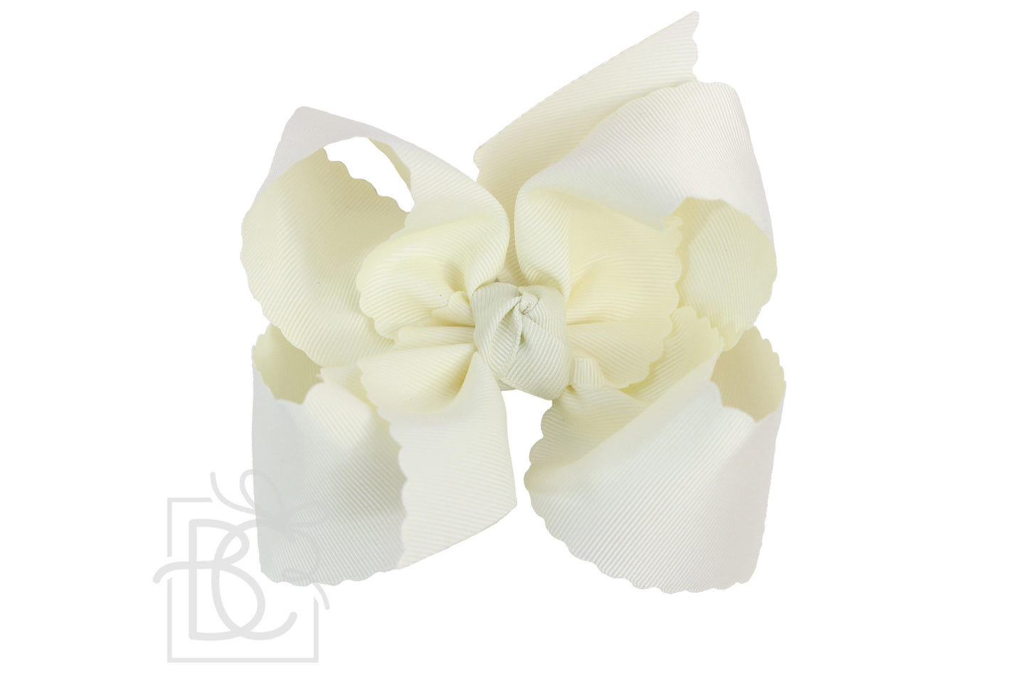 Scalloped Edge Bow- Antique White