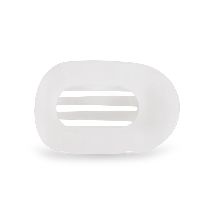 Coconut White Medium Flat Round Hair Clip