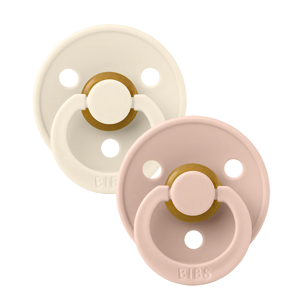 2 Pack Round Pacifier - Ivory/Blush