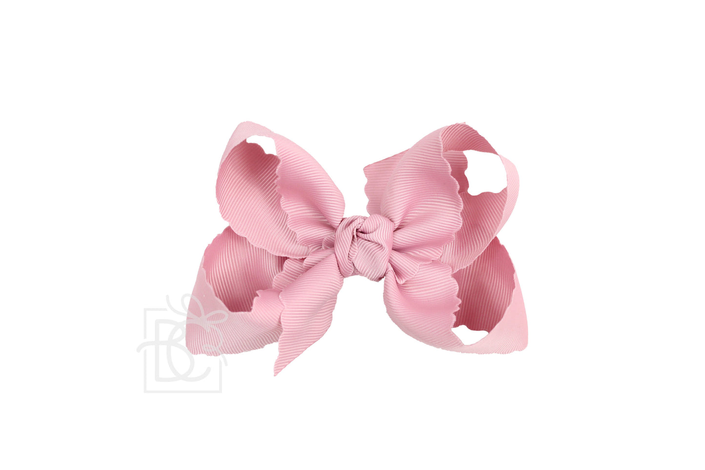 Scalloped Edge Bow- Mauve