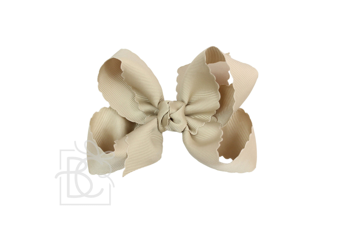 Scalloped Edge Bow- Oatmeal