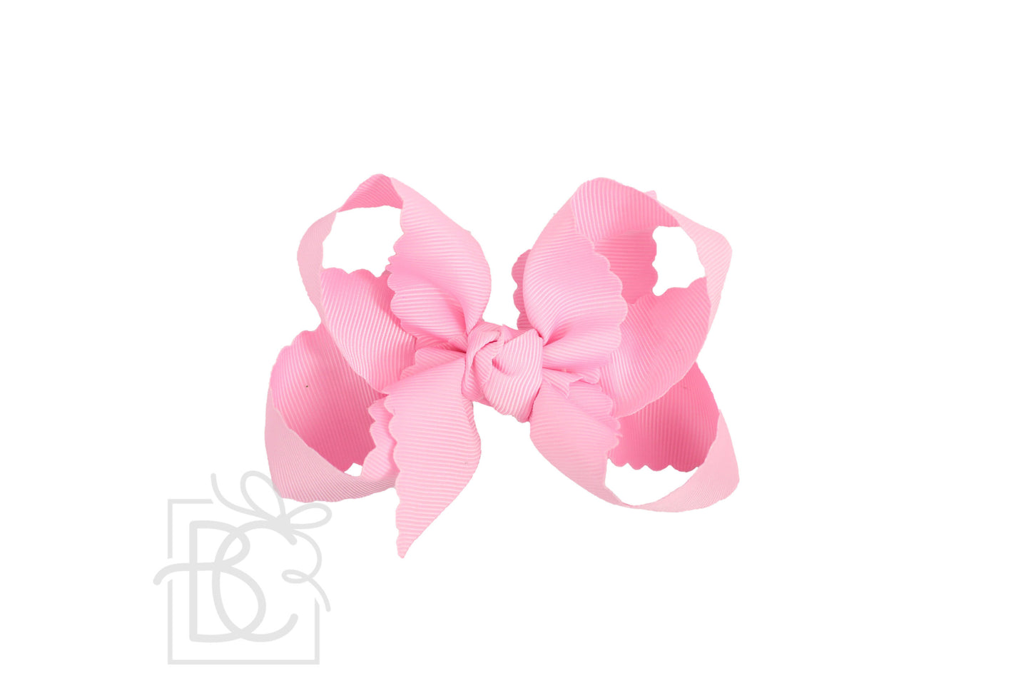 Scalloped Edge Bow- Pink